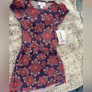 Lularoe Mae toddler size 2 high-low short sleeve dress with pockets
